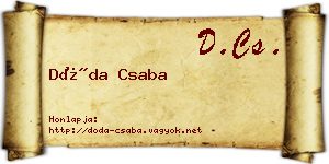 Dóda Csaba névjegykártya